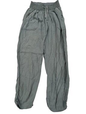 Vintage REWASH Brand Womens Relaxed Fit Olive Green Smocked Waist Pants S